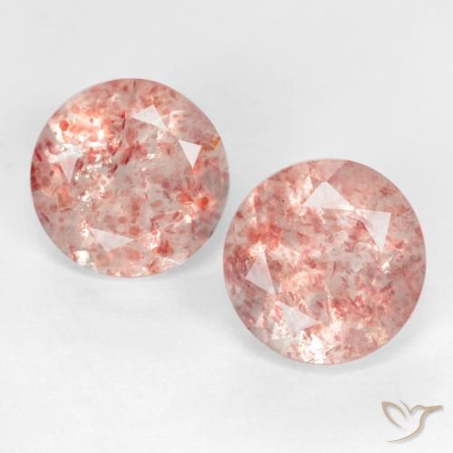 2.32ctw Natural Rosa Chiclete Claro Quartzo Morango, Redondo, Translúcido