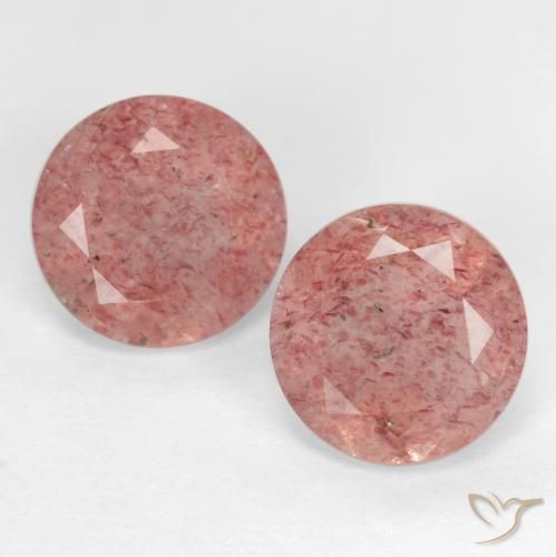 2.65ctw Natural Rosa Médio Claro Quartzo Morango, Redondo, Translúcido