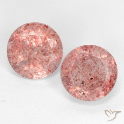2.58ctw Natural rosa médio Quartzo Morango, Redondo, Translúcido