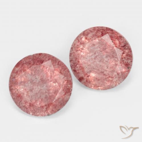 Pedras preciosas de Quartzo Morango rosa rosa natural de 2.50 ct, Redondo, Translúcido