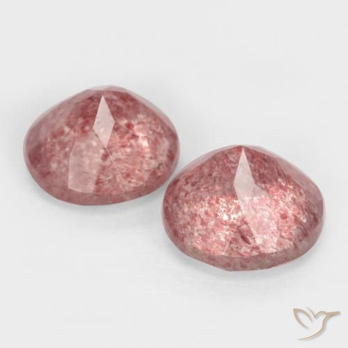 Pedras preciosas de Quartzo Morango rosa rosa natural de 2.50 ct, Redondo, Translúcido