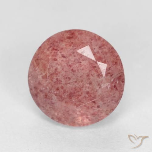 1.36ct Natural rosa médio Quartzo Morango, Redondo, Translúcido