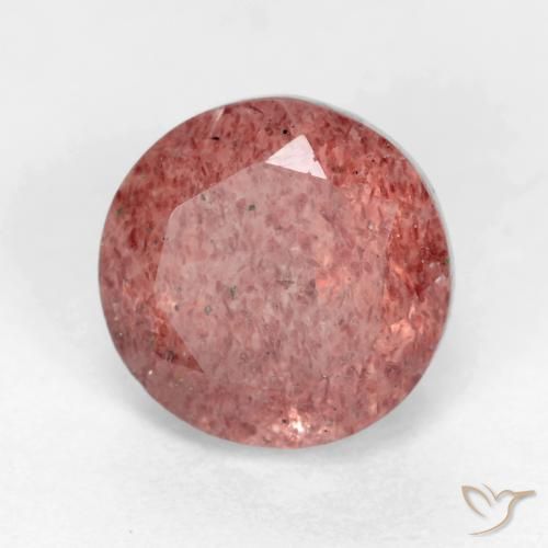 Quartzo Morango Framboesa Rosa Natural 1.48ct, Redondo, Translúcido