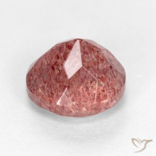 Quartzo Morango Framboesa Rosa Natural 1.48ct, Redondo, Translúcido