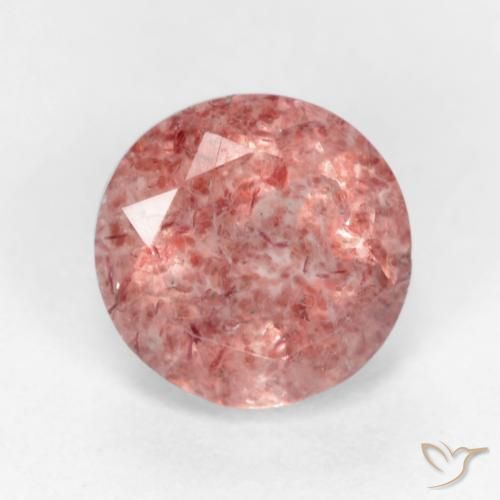 1.27ct Natural rosa médio Quartzo Morango, Redondo, Translúcido