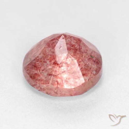 Quartzo Morango rosa médio Natural 1.27ct, Redondo, Translúcido