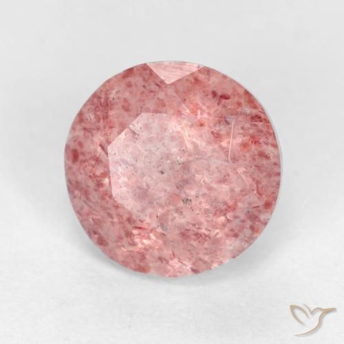 Quartzo Morango rosa médio Natural 1.31ct, Redondo, Translúcido