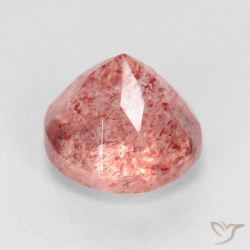 Quartzo Morango rosa avermelhado Natural 1.50ct, Redondo, Translúcido