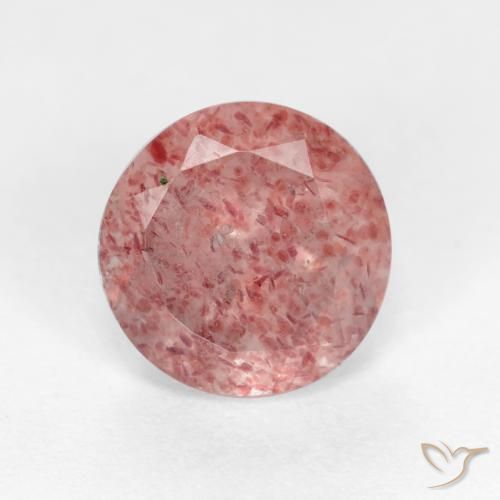 1.31ct Natural rosa rosa Quartzo Morango, Redondo, Translúcido
