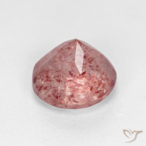 Quartzo Morango rosa rosa Natural 1.31ct, Redondo, Translúcido