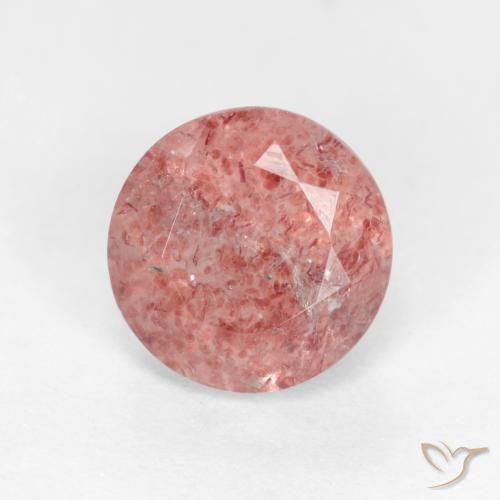1.24ct Natural Rosa Claro Rosa Quartzo Morango, Redondo, Translúcido