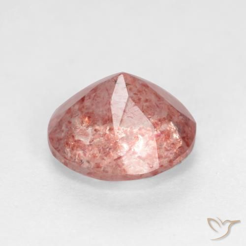 Quartzo Morango Rosa Médio Claro Natural 1.25ct, Redondo, Translúcido