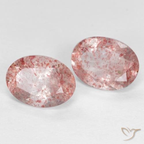 Pedras preciosas de Quartzo Morango Luz rosa natural de 1.58 ct, Corte Oval, Transparente
