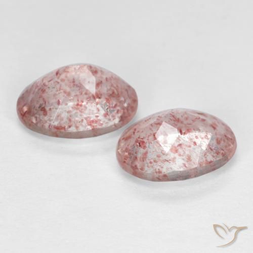 Pedras preciosas de Quartzo Morango Luz rosa natural de 1.58 ct, Corte Oval, Transparente