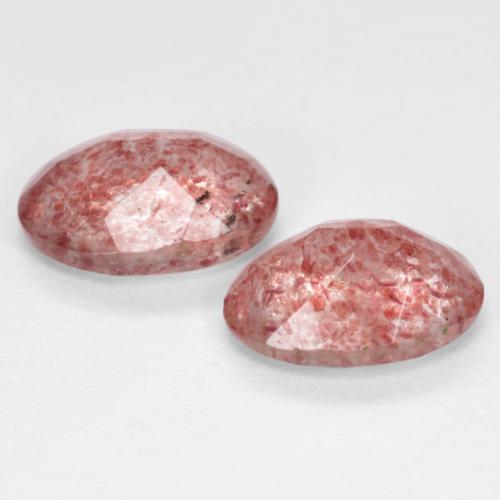 Pedras preciosas de Quartzo Morango Rosa Claro Rosa natural de 1.46 ct, Corte Oval, Translúcido