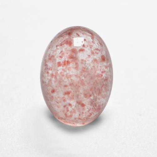 Quartzo morango rosa natural 1,04ct, corte oval, translúcido