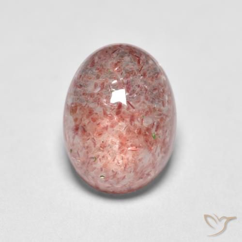 1.59ct Natural Rosa Terroso Quartzo Morango, oval, Translúcido
