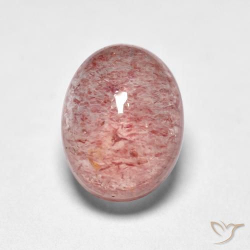 1.70ct Natural rosa médio Quartzo Morango, oval, Transparente