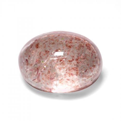 Quartzo morango rosa natural 1,61ct, corte oval, translúcido