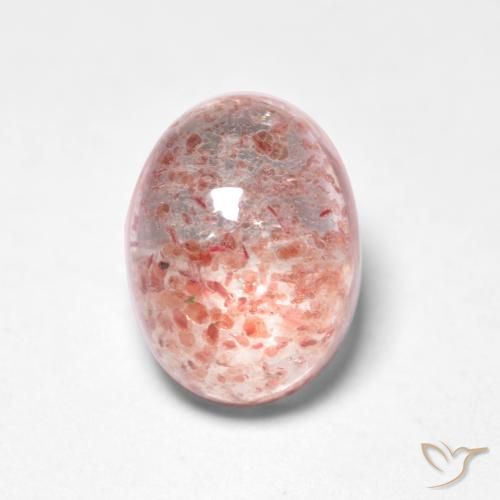 1.65ct Natural Luz rosa Quartzo Morango, oval, Translúcido