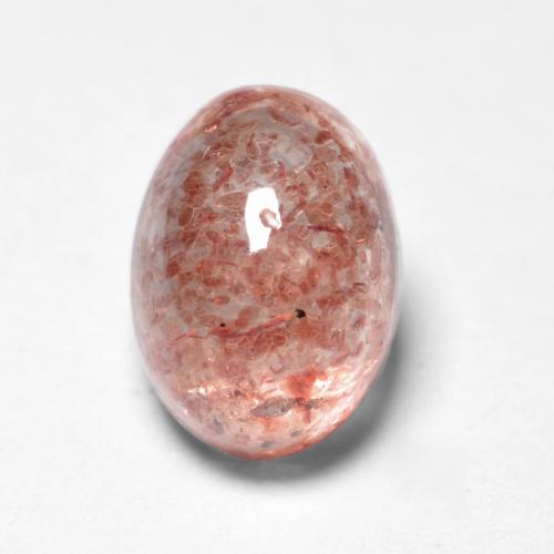 Quartzo morango rosa médio natural 1,07ct, corte oval, transparente