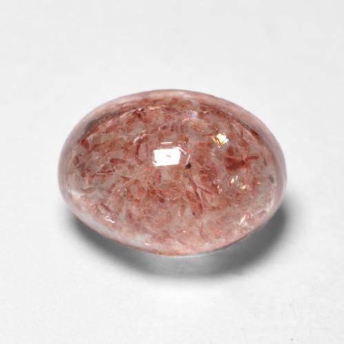 Quartzo morango rosa médio natural 1,07ct, corte oval, transparente