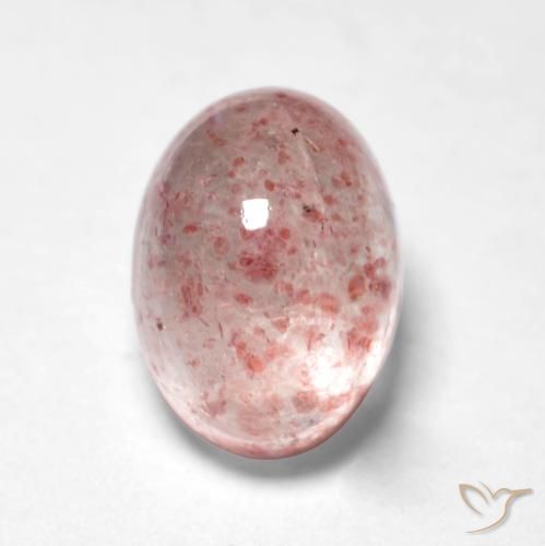 1.28ct Natural Rosa Terroso Quartzo Morango, oval, Transparente