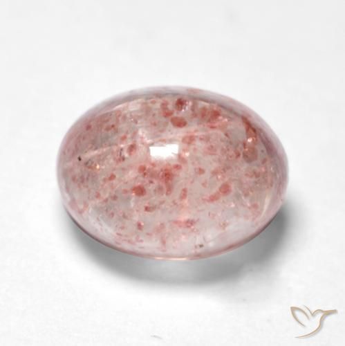 Quartzo Morango Rosa Terroso Natural 1.28ct, oval, Transparente