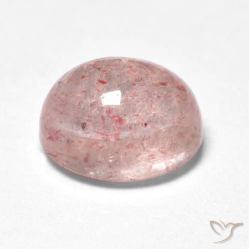Quartzo Morango Rosa Terroso Natural 1.28ct, oval, Transparente