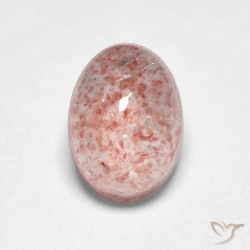 1.27ct Natural Rosa Terroso Quartzo Morango, oval, Translúcido