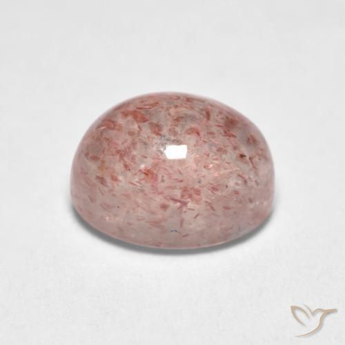 Quartzo Morango Rosa Terroso Natural 1.27ct, oval, Translúcido