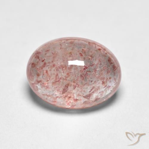 Quartzo Morango Luz rosa Natural 1.46ct, oval, Translúcido