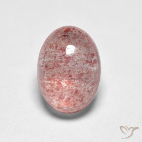 Quartzo morango rosa natural 1,05ct, corte oval, translúcido