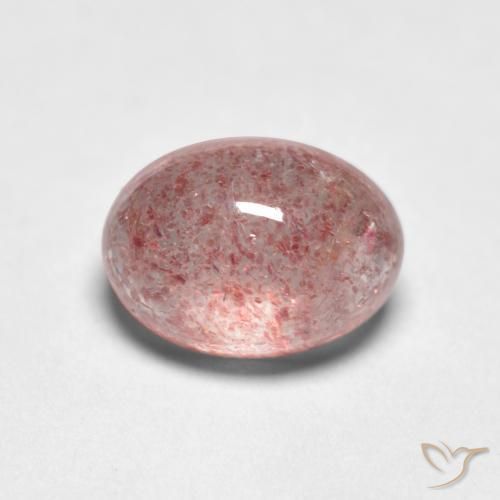 Quartzo morango rosa natural 1,05ct, corte oval, translúcido