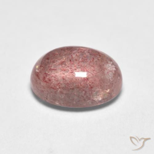 Quartzo morango rosa natural 1,05ct, corte oval, translúcido