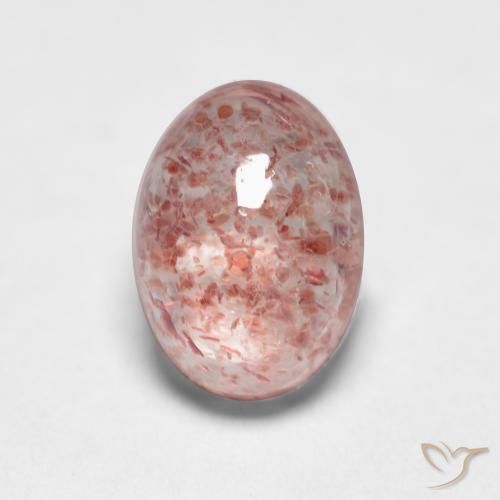 1.15ct Natural Rosa Terroso Quartzo Morango, oval, Translúcido