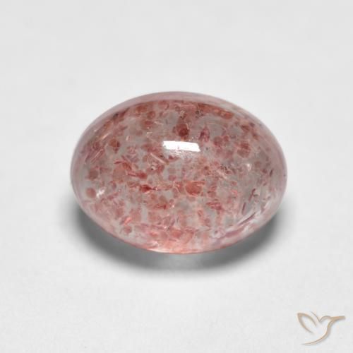 Quartzo Morango Rosa Terroso Natural 1.15ct, oval, Translúcido