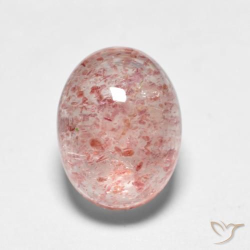 1.95ct Natural rosa médio Quartzo Morango, oval, Translúcido