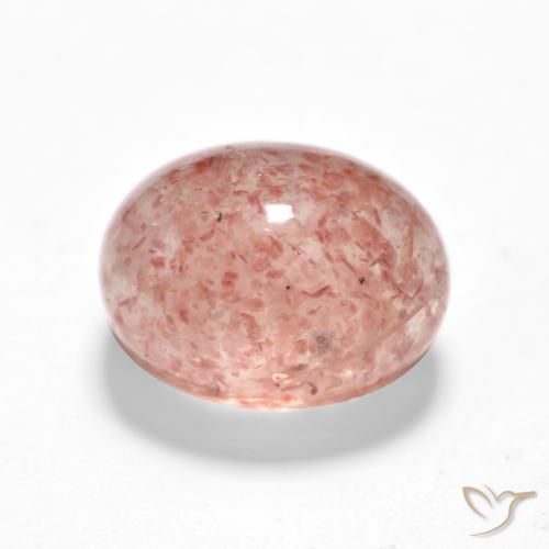 Quartzo Morango Rosa Terroso Natural 1.92ct, oval, Translúcido