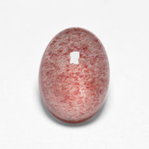 Quartzo morango rosa natural 1,57ct, corte oval, translúcido