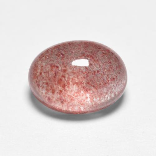 Quartzo morango rosa natural 1,57ct, corte oval, translúcido