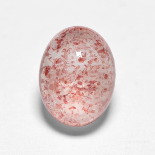 Quartzo Morango Rosa Médio Claro Natural 1.69ct, Corte Oval, Translúcido