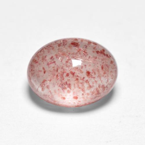 Quartzo Morango Rosa Médio Claro Natural 1.69ct, Corte Oval, Translúcido