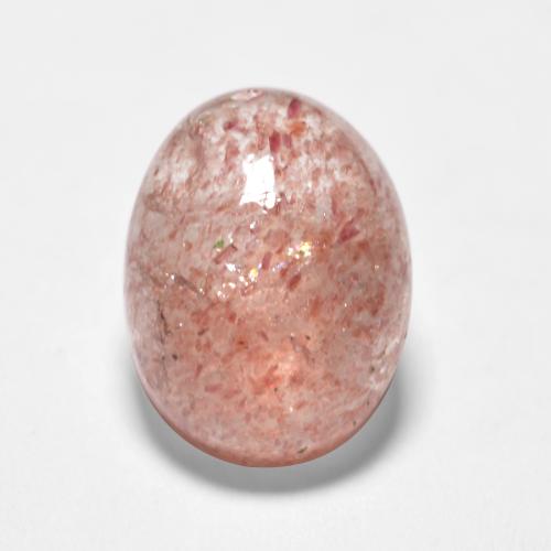 Quartzo Morango Rosa Terroso Natural 1.49ct, Corte Oval, Translúcido
