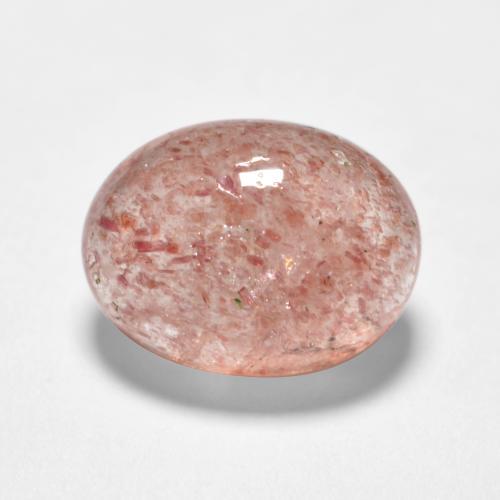 Quartzo Morango Rosa Terroso Natural 1.49ct, Corte Oval, Translúcido