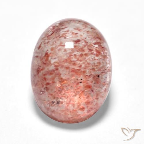 1.48ct Natural Rosa Médio Claro Quartzo Morango, oval, Translúcido