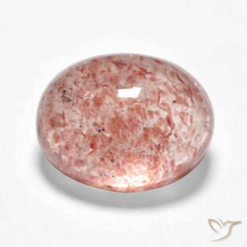 Quartzo Morango Rosa Médio Claro Natural 1.48ct, oval, Translúcido