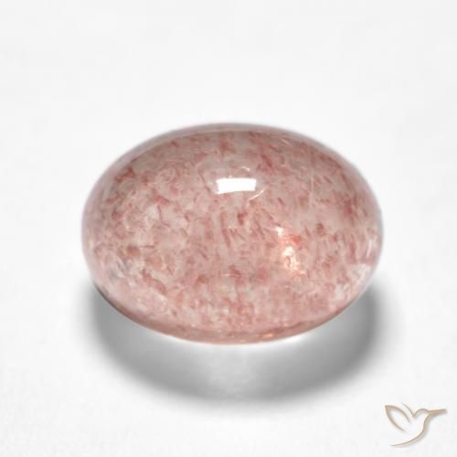 Quartzo Morango rosa médio Natural 1.30ct, oval, Translúcido