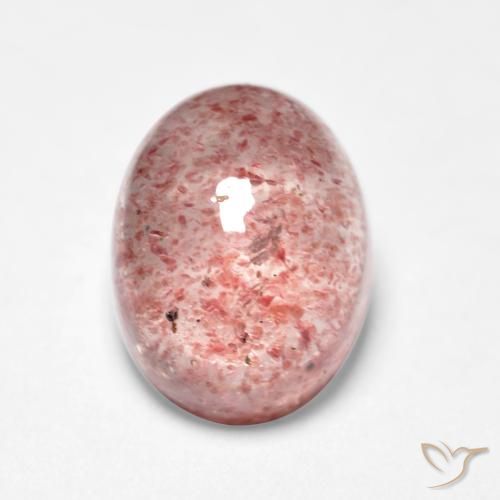 1.70ct Natural Rosa Terroso Quartzo Morango, oval, Translúcido