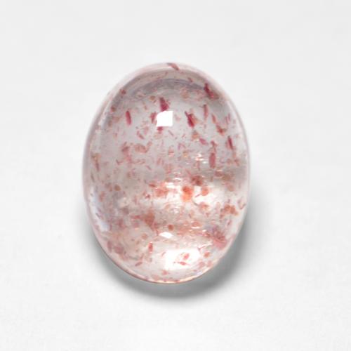 Quartzo morango rosa natural 1,53ct, corte oval, translúcido